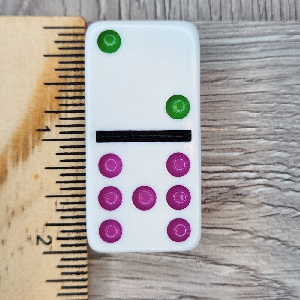 2:7 Replacement Dominoes Large Dot Shiny Color 2 X 1 X 5/8th